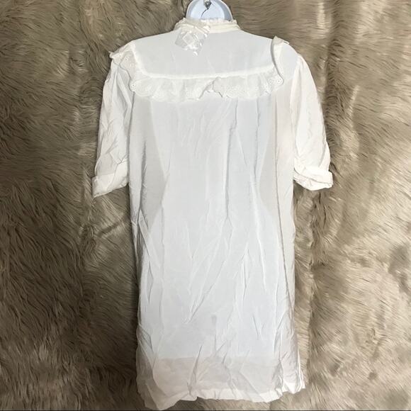 Topshop Bib Frill Shirt Dress - Picture 7 of 7